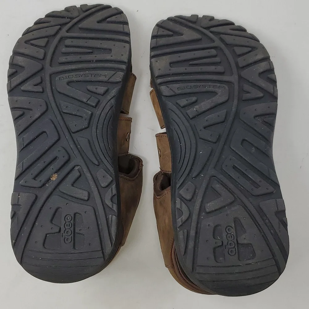 Abeo Men's Brown Leather Sandals Size 10N BM046 4248